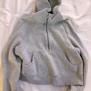Grey Scuba Oversized Half-Zip Hoodie